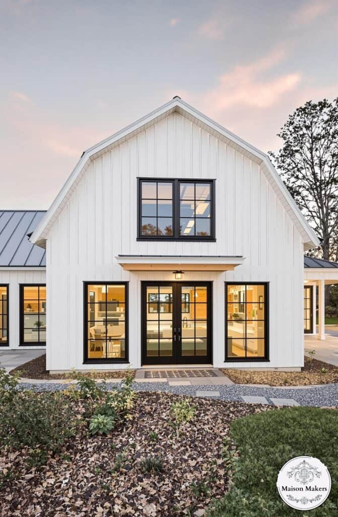 Looking for barndominium window inspiration? white barndominium with black windows can add character and function to your design, making your space both stunning and practical.