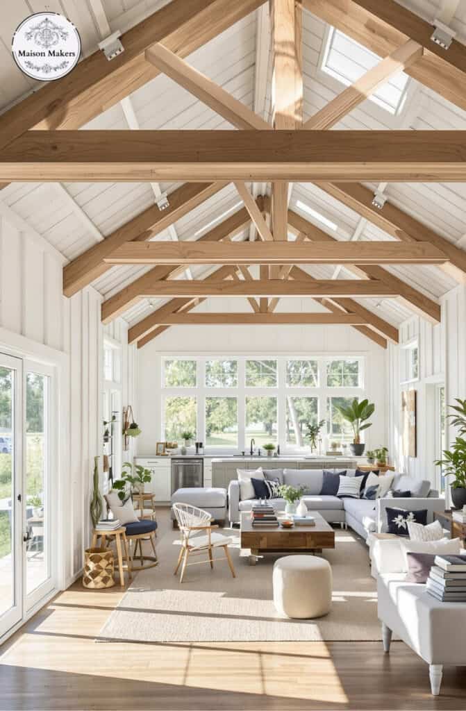 Discover Wood Beams and Reclaimed Wood ideas to transform your barndominium into a farmhouse paradise. From cozy interiors to rustic exteriors, explore layouts, decor, and accents that bring the farmhouse dream to life.