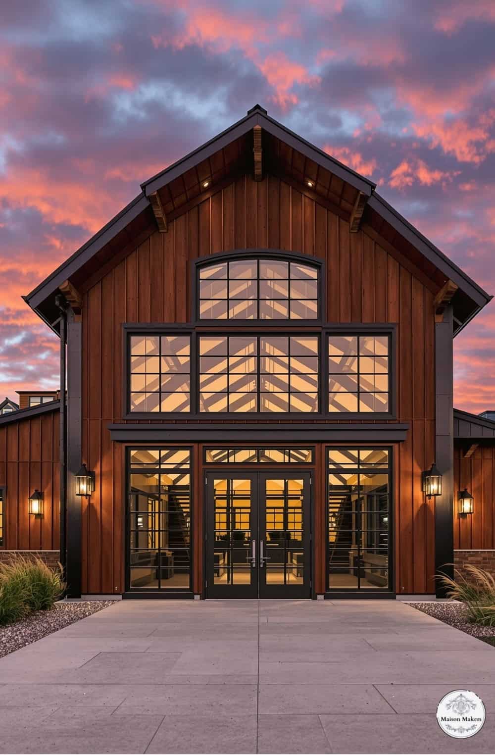 a large brown building with a lot of windows
