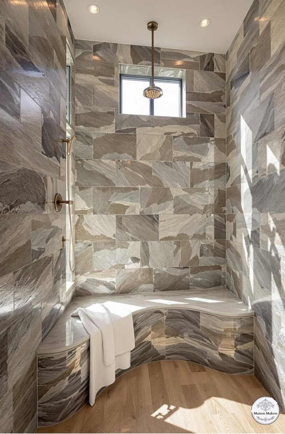a very nice looking bathroom with a big window