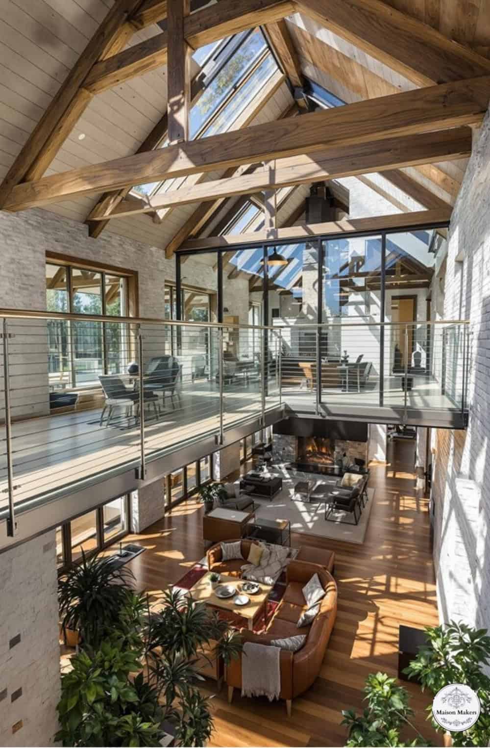 a living room filled with furniture and lots of windows