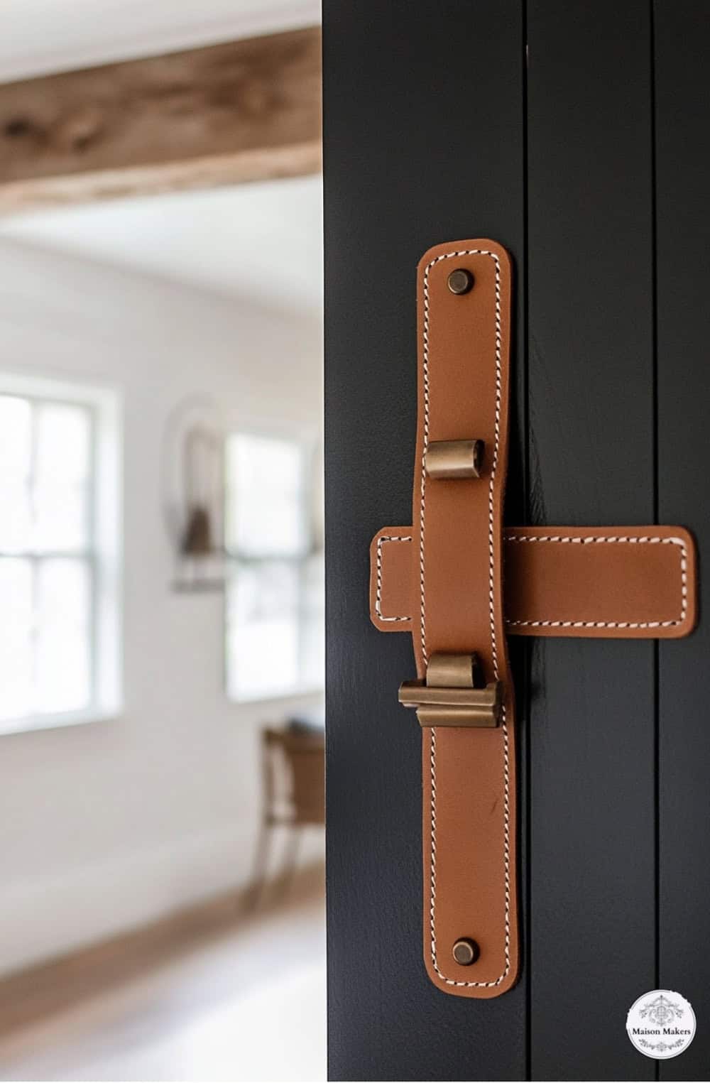a close up of a door handle on a door