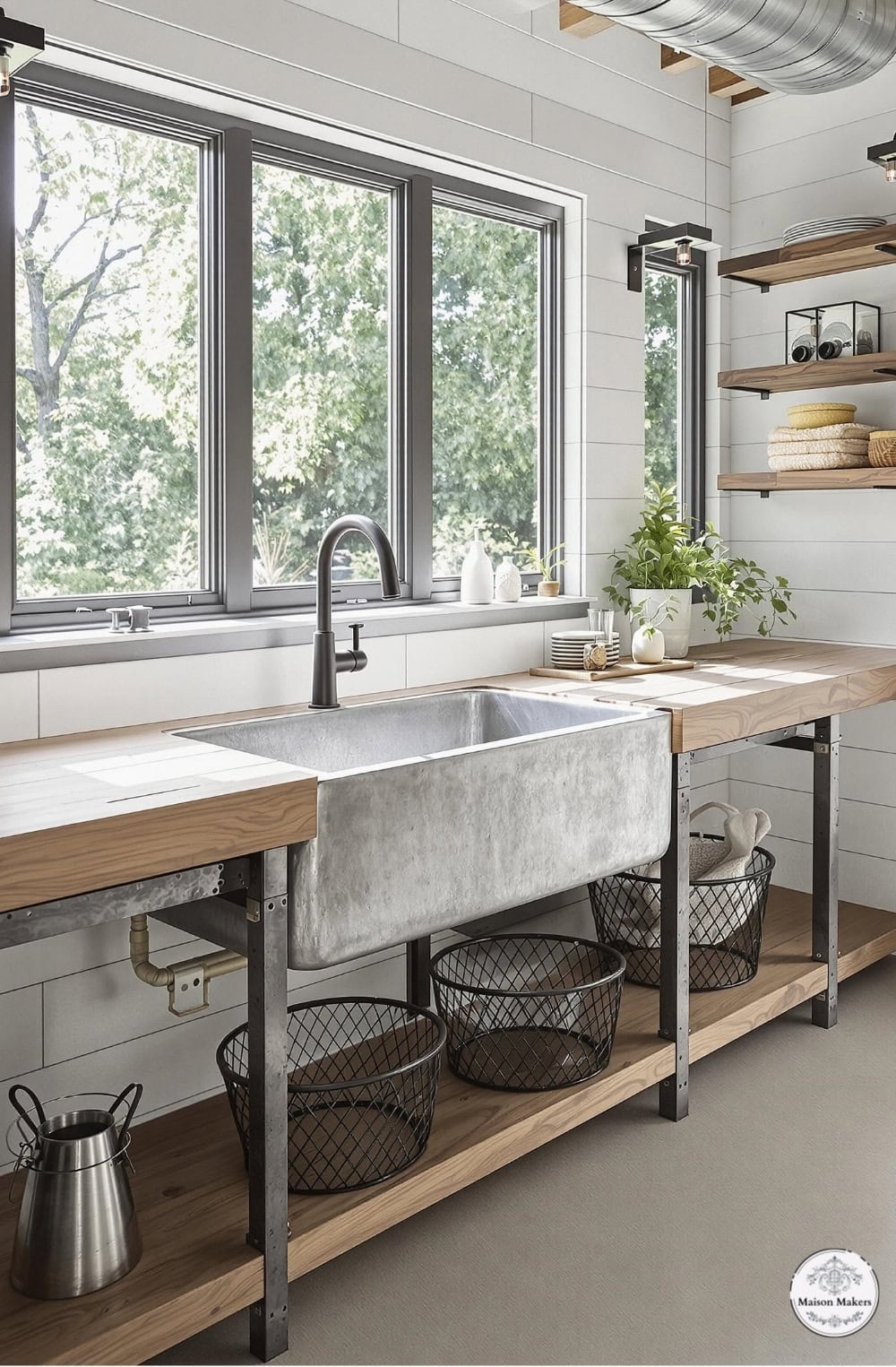 a kitchen with a sink and a window