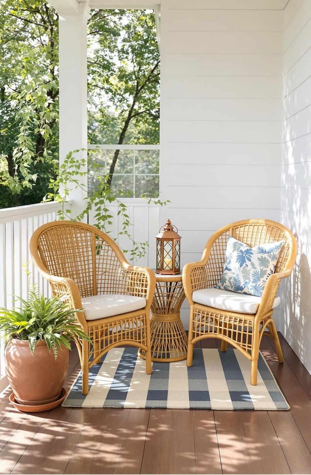 a couple of chairs sitting on top of a wooden floor