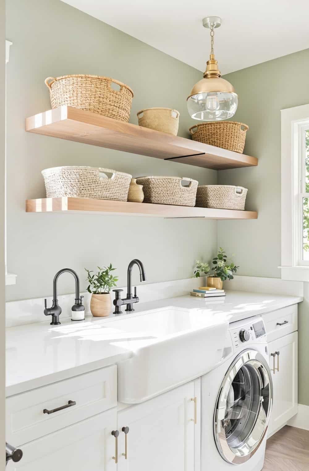 a laundry room with a washer and dryer