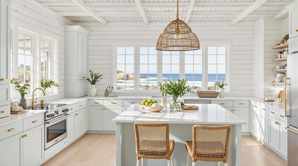 seaside inspired coastal kitchens