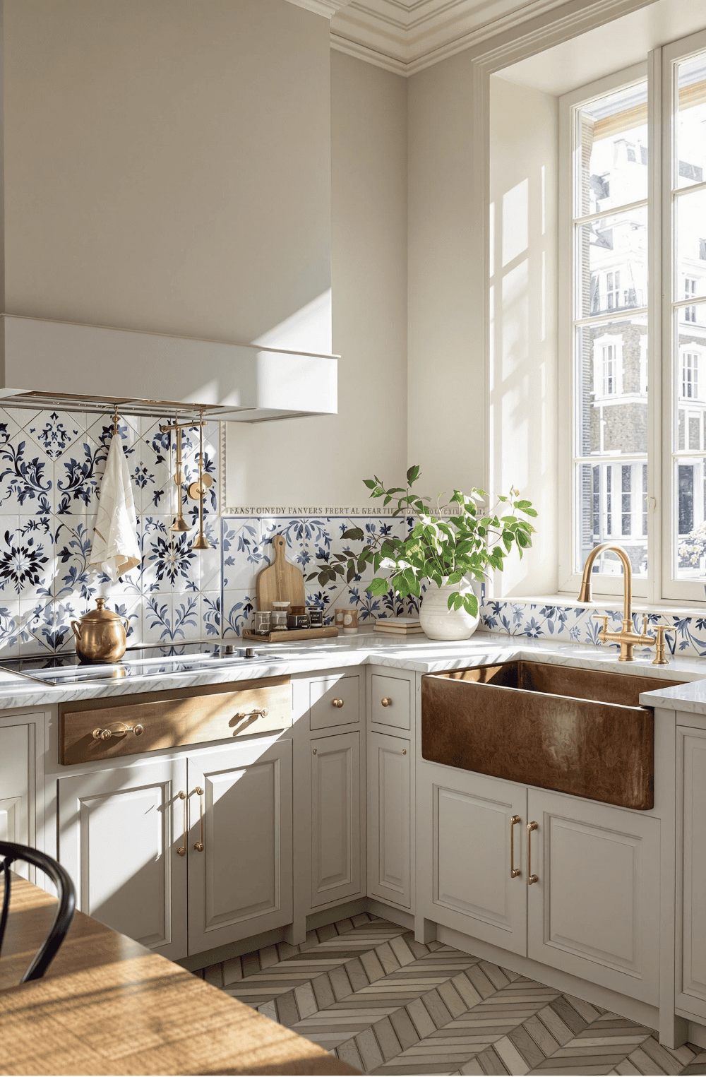 a kitchen with a sink and a window
