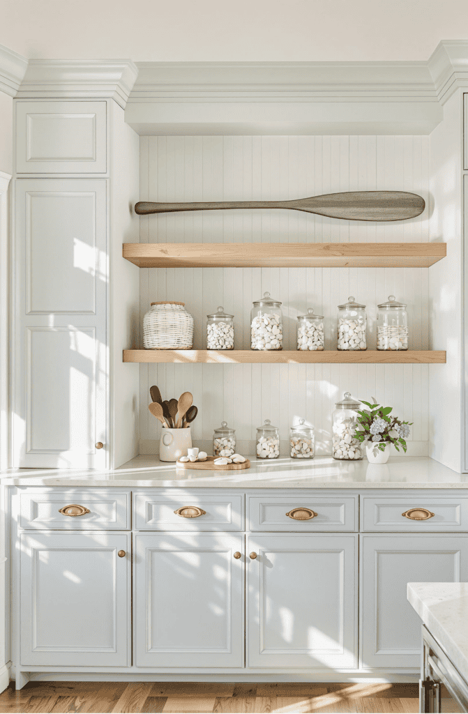 15 Coastal Kitchen Designs That Feel Like a Seaside Retreat - Maison Maker - Seaside Coastal Kitchen Texture Patterns