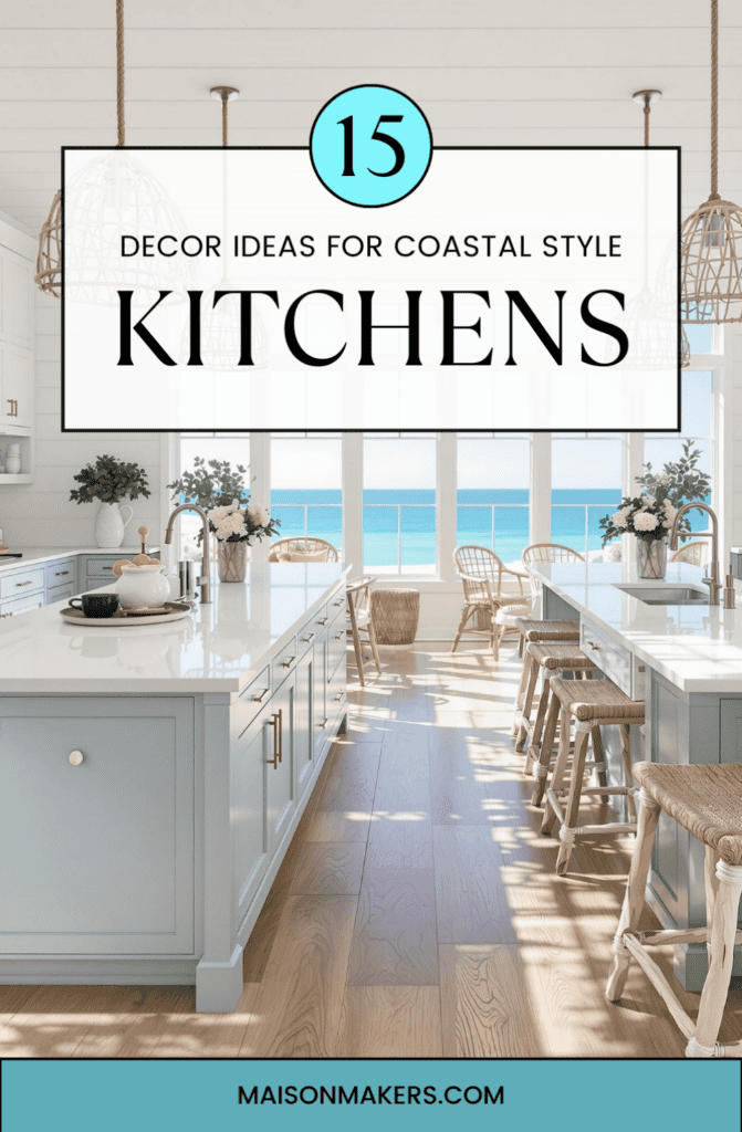 a kitchen with a large window and a white counter top