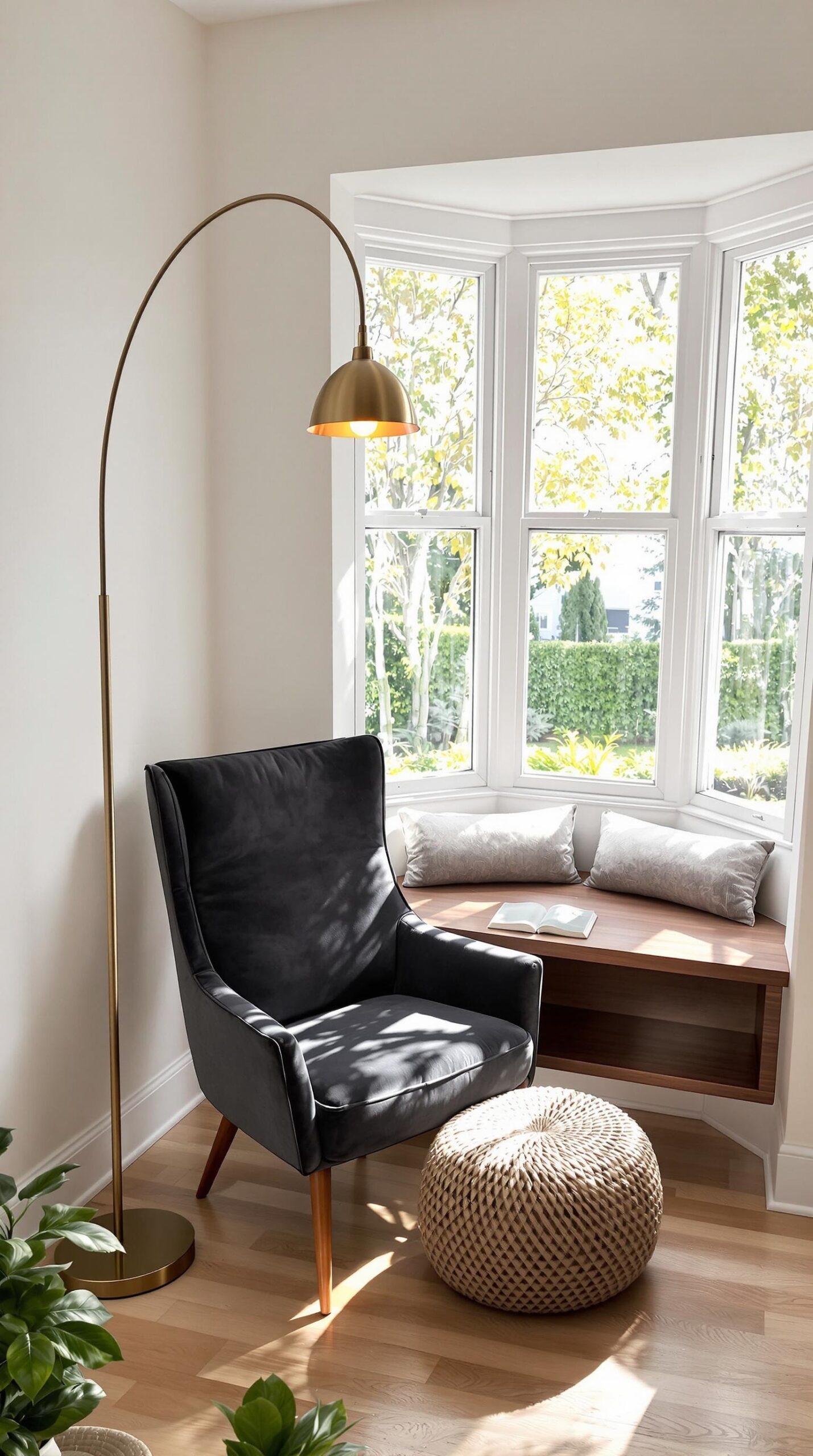 a living room with a couch and a chair