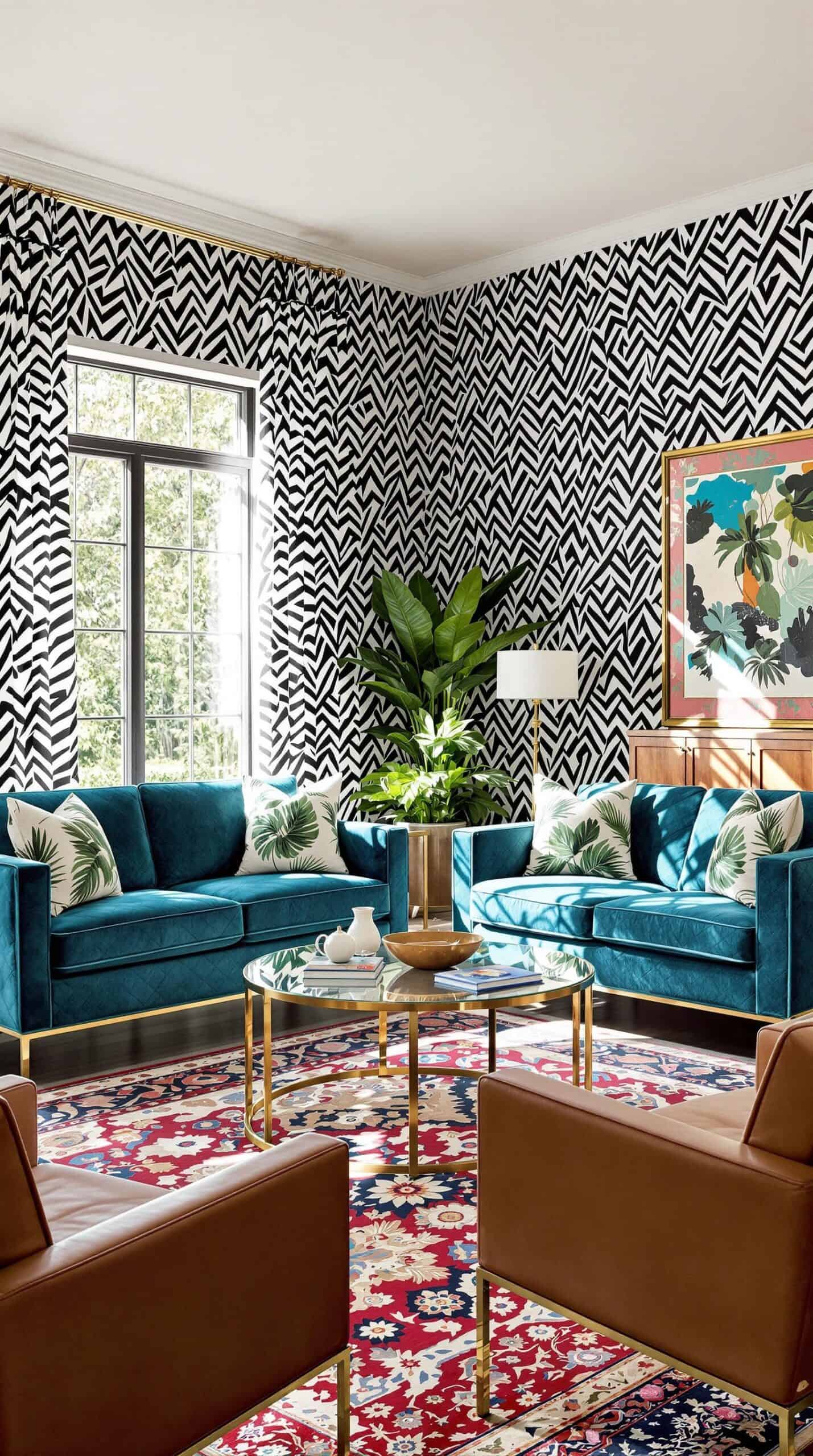 a living room filled with furniture and a large window