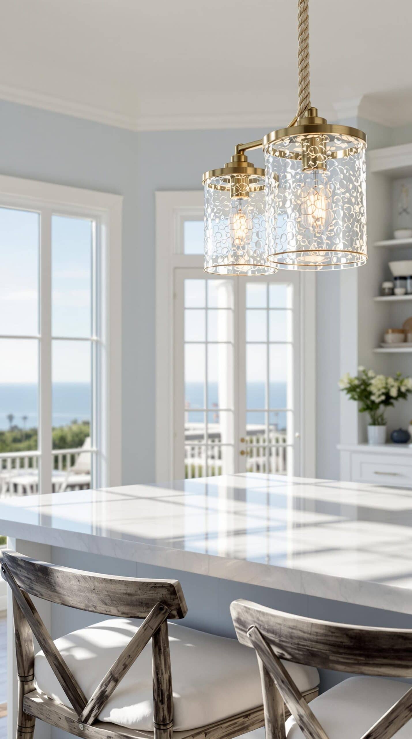 a dining room table with chairs and a chandelier