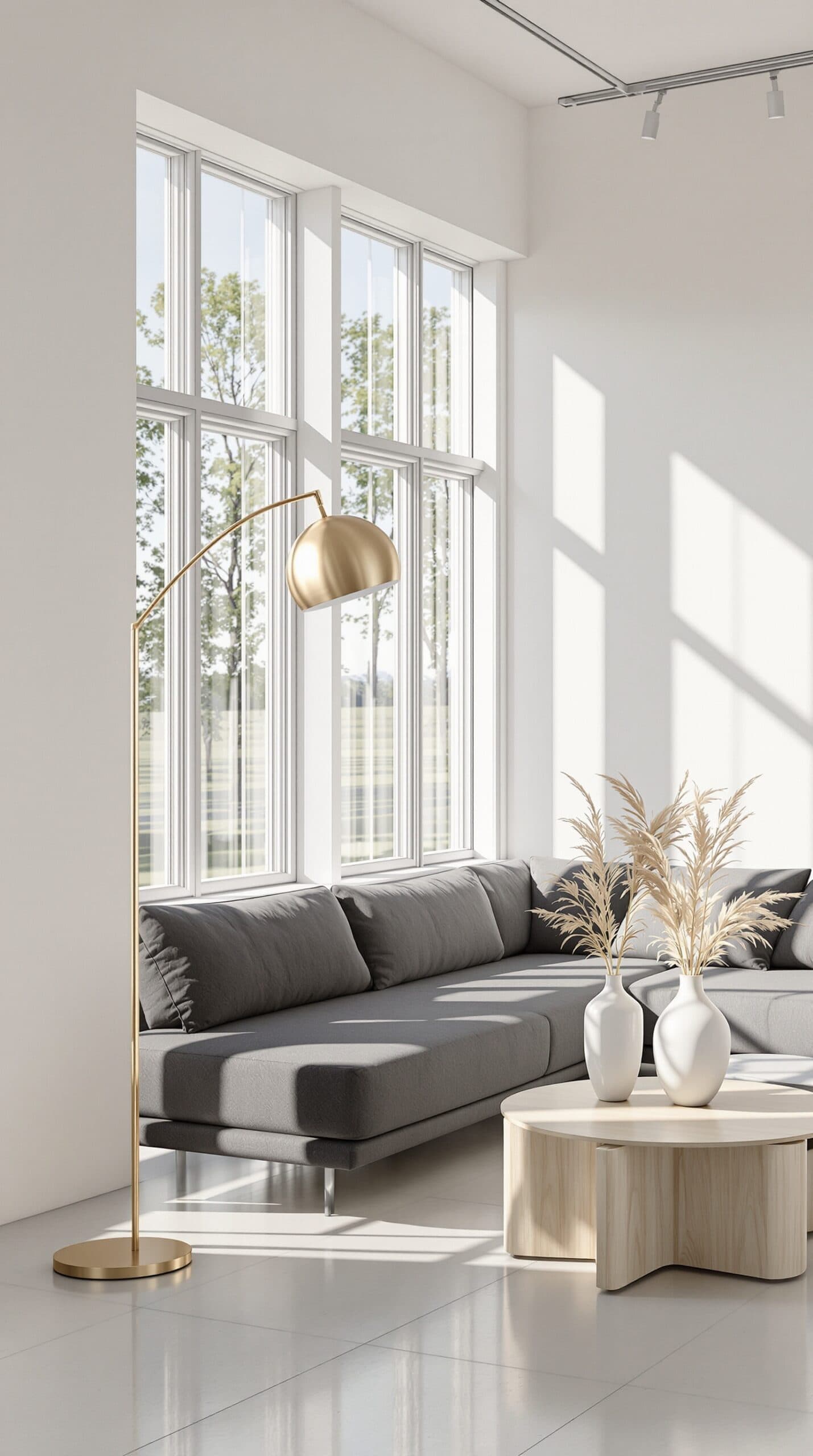 a living room with a couch and a table