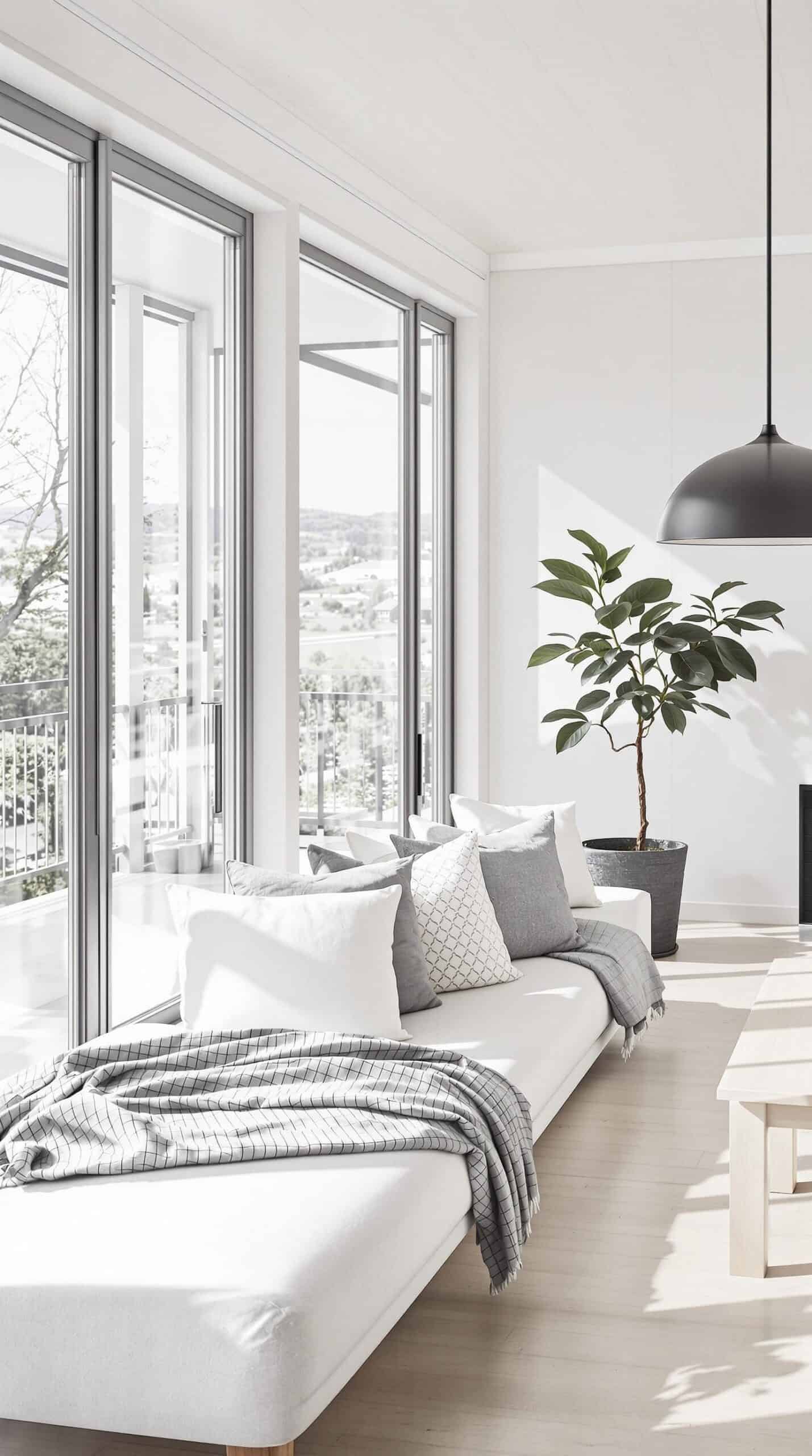 a living room filled with furniture and a fire place