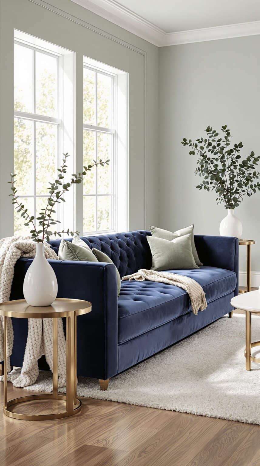 13 Navy and Sage Living Room Ideas for a Sophisticated Look - Maison Maker