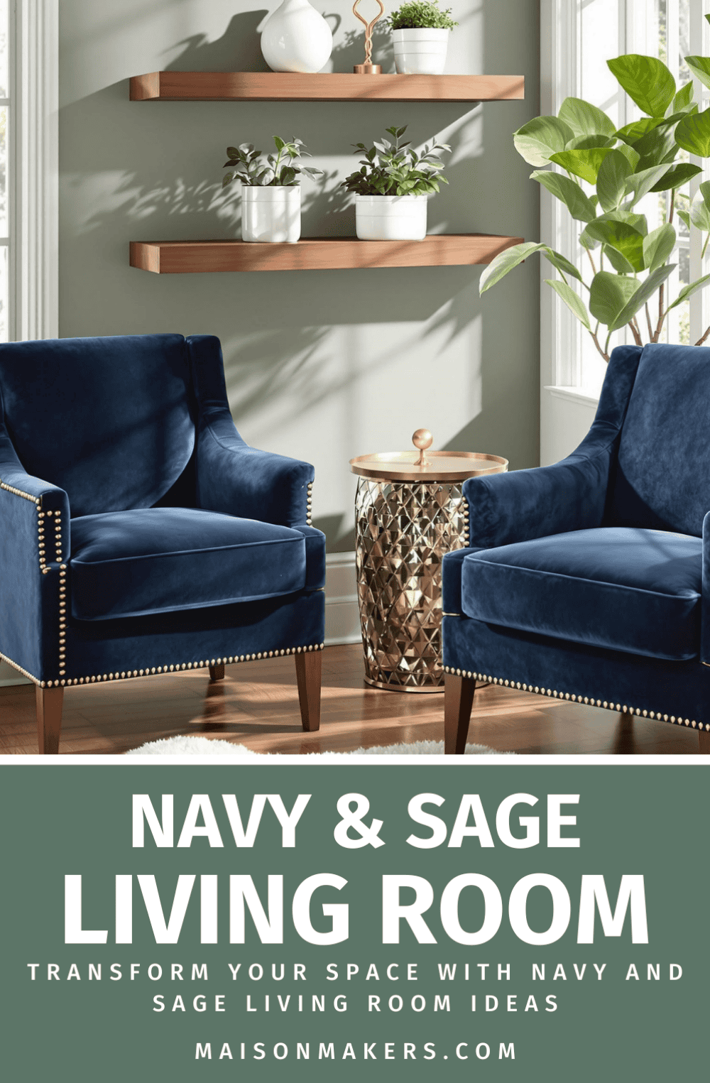 13 Navy and Sage Living Room Ideas for a Sophisticated Look - Maison Maker