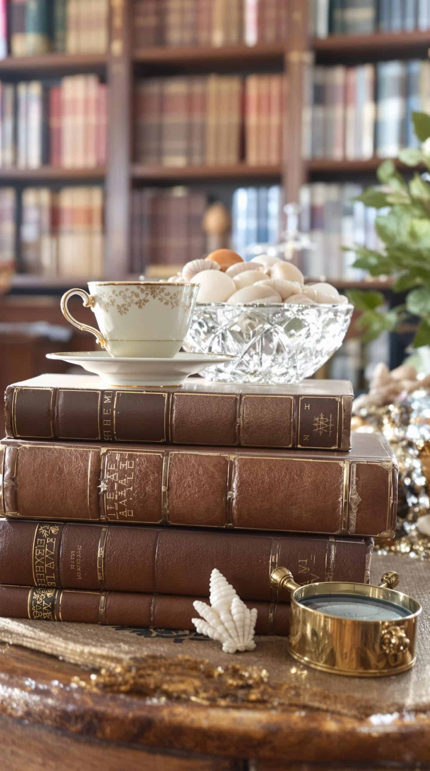 a stack of books sitting on top of a table